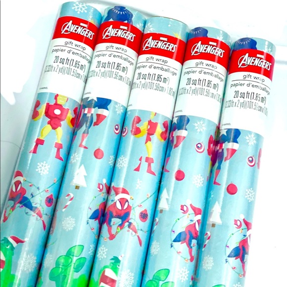 MARVEL AVENGERS WRAPPING PAPER BUNDLE OF 5 - Picture 2 of 3